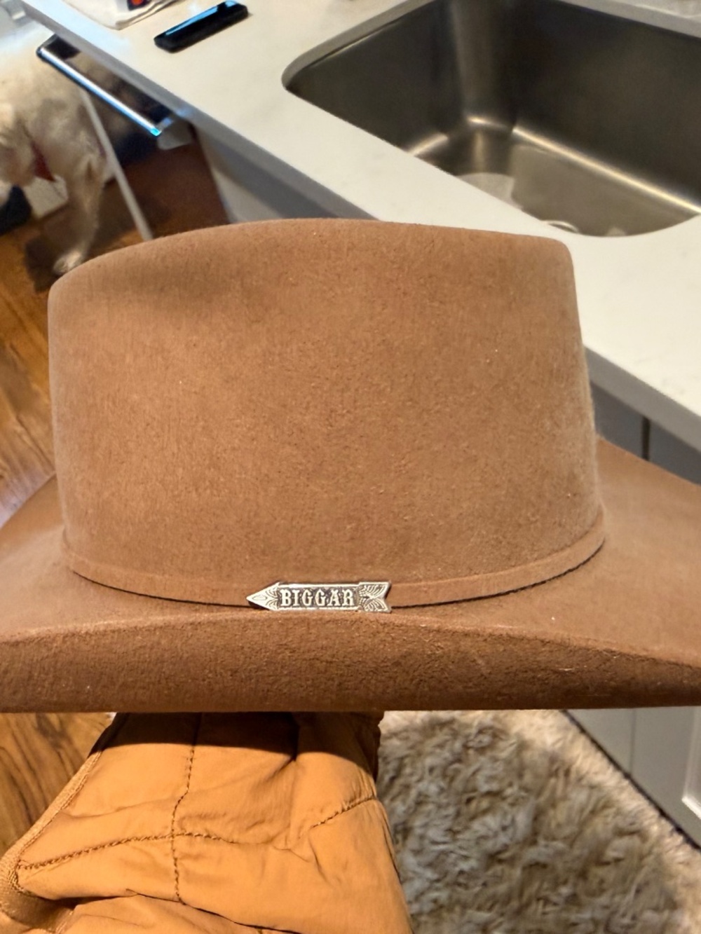 Brown Cowboy Hat - Biggar Hats Decatur, TX Size 7 1/8 - Picture 4 of 5